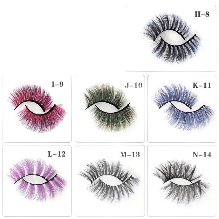4 Colored False Lashes